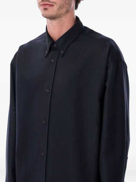 Camasi STUDIO NICHOLSON Studio Nicholson Oversized Wool Navy Blue Shirt DARKEST NAVY Barbati (BM 19260291) 3