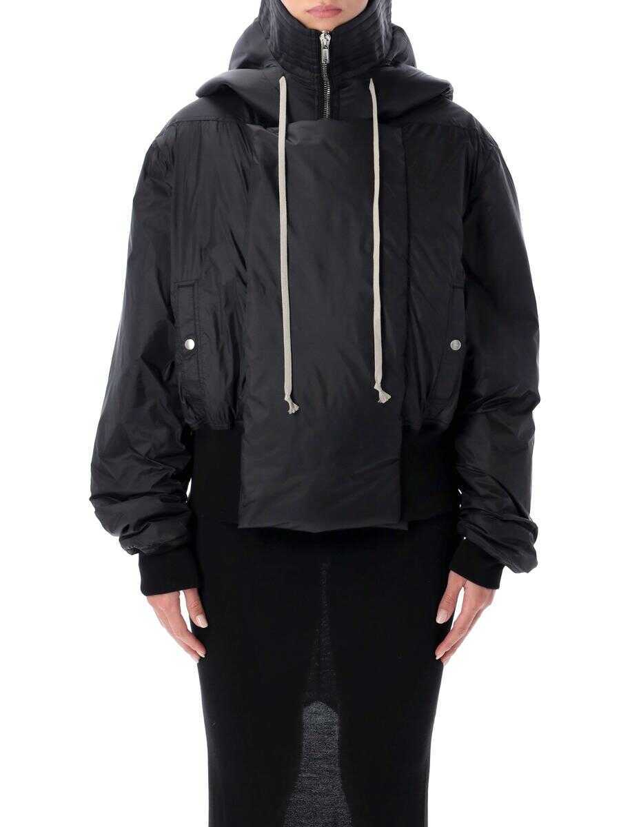 Geci Parka Rick Owens Rick Owens Drkshdw Black Recycled Nylon Alice Cropped Parka Black Femei (BM 19260363) 1