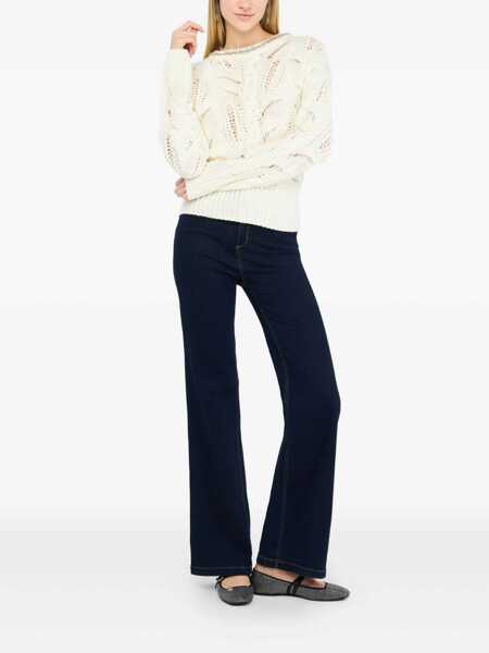 Pulovere Liu Jo Liu Jo White Sweater With Knitted Pattern WHITE Femei (BM 19260405) 2