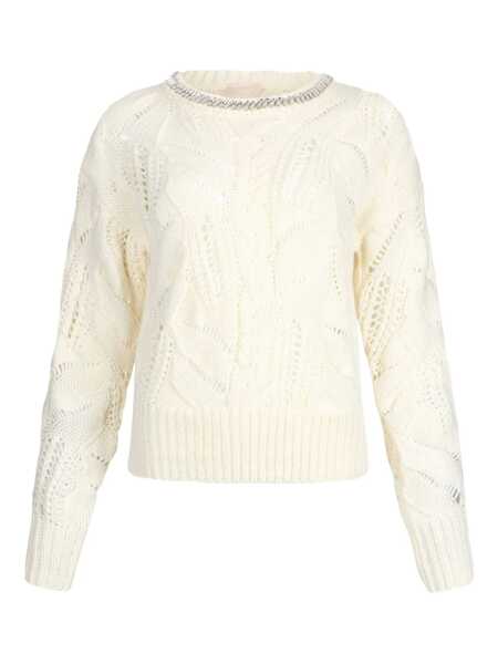 Pulovere Liu Jo Liu Jo White Sweater With Knitted Pattern WHITE Femei (BM 19260405) 1