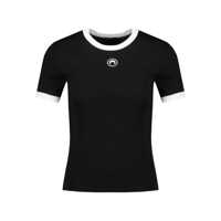 Tricouri Polo Marine Serre Black Cotton T-Shirt Femei