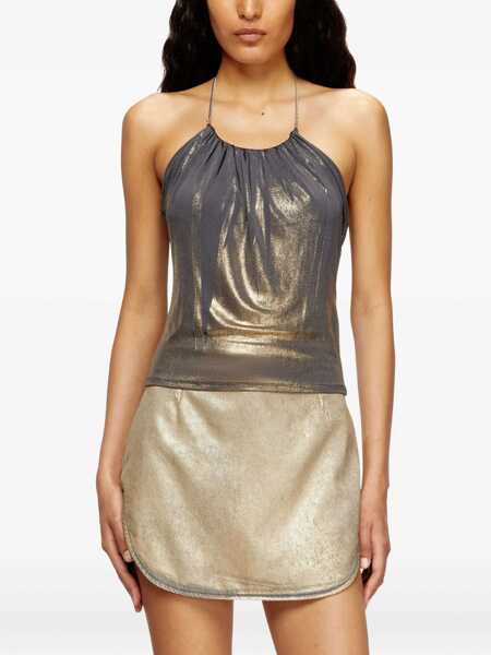 Topuri Diesel Diesel Metallic Effect Halter Top GREY Femei (BM 19260633) 1