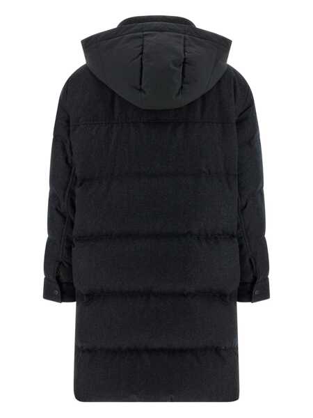 Geci de iarna Brunello Cucinelli Brunello Cucinelli Shiny Zipper Pull Long Down Jacket GRAY Femei (BM 19260717) 3