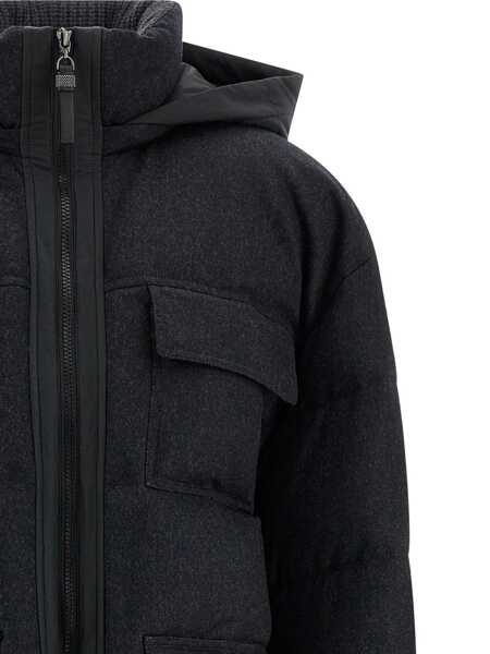 Geci de iarna Brunello Cucinelli Brunello Cucinelli Shiny Zipper Pull Long Down Jacket GRAY Femei (BM 19260717) 5