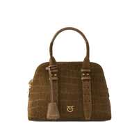 Genti de mana Pinko Pinko Medium Bowling Bag Crocodile Effect Femei