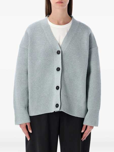 Cardigane STUDIO NICHOLSON Studio Nicholson Whitt Merino Wool Cardigan MIST LIGHT BLUE Femei (BM 19260960) 1