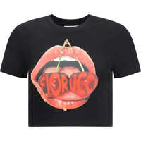 Tricouri Cherry Mouth Graphic Crop T-Shirt Femei