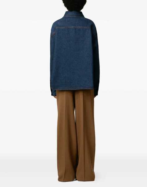 Camasi casual AMI Paris Ami de Coeur Cotton Denim overshirt INDIGO Femei (BM 19262024) 3