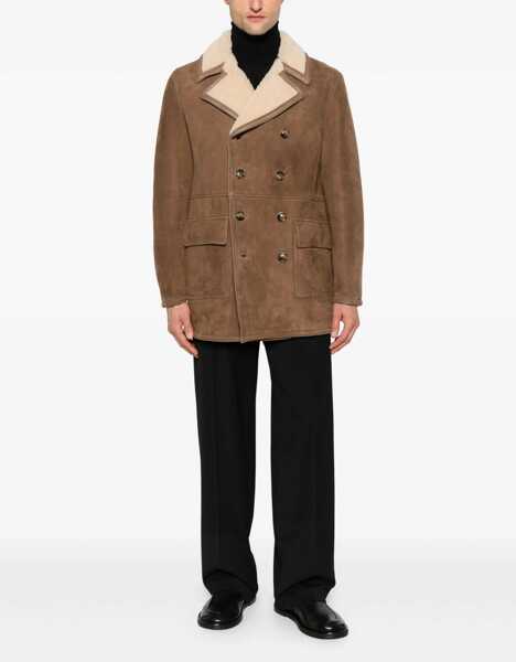 Paltoane VALSTAR Benjamin double-breasted shearling Peacoat GREGE/NATURALE Barbati (BM 19262102) 2