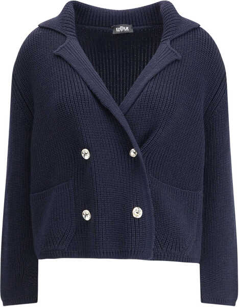 Cardigane EllA Short Cardigan with hook-and-eye closure BLUE NAVY Femei (BM 19262123) 1