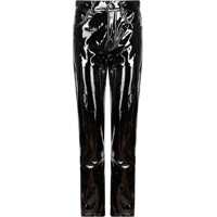 Pantaloni casual Straight Fit Vinyl Trousers Femei