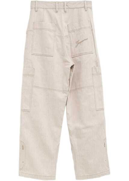 Blugi drepti JACQUEMUS Le Cargo De-Nimes Carr Pants BEIGE Barbati (BM 19262324) 2