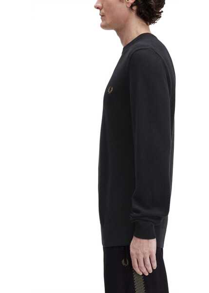 Pulovere Fred Perry Pique Sweater With Logo BLACK Barbati (BM 19262327) 4