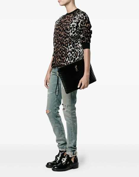 Genti de mana Saint Laurent Cassandre Leather Pouch BLACK Femei (BM 19262333) 2