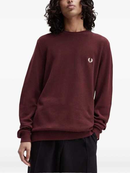 Pulovere Fred Perry Pique Sweater With Logo BORDEAUX Barbati (BM 19262348) 2