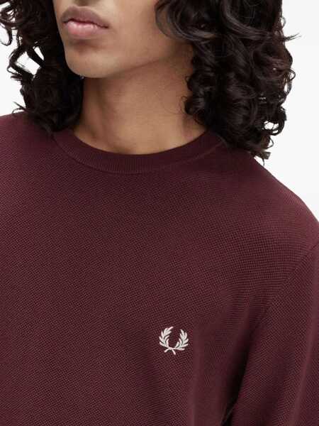 Pulovere Fred Perry Pique Sweater With Logo BORDEAUX Barbati (BM 19262348) 3