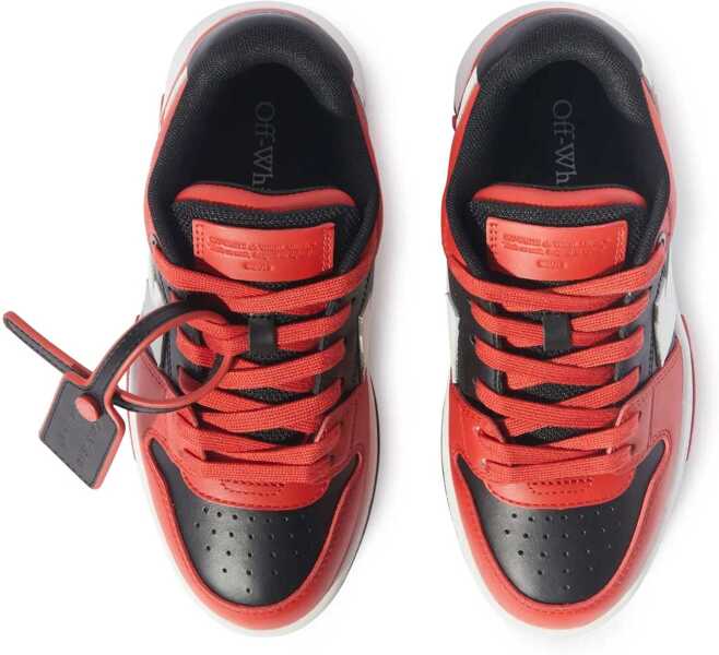 Sneakers OFF-WHITE KIDS Two Tone Leather Out Of Office Mid-Top Sneakers Red Baieti (BM 19262537) 3