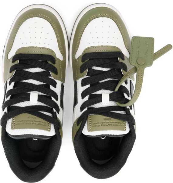 Sneakers OFF-WHITE KIDS Leather Out Of Office Mid-Top Sneakers Military Green Baieti (BM 19262540) 3