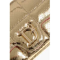 Genti plic Dama - Genti plic DSQUARED2 Snake Effect Leather Clutch With Golden Monogram Gold Femei (BM 19262594) - B-mall.ro