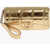 DSQUARED2 Snake Effect Leather Clutch With Golden Monogram Gold