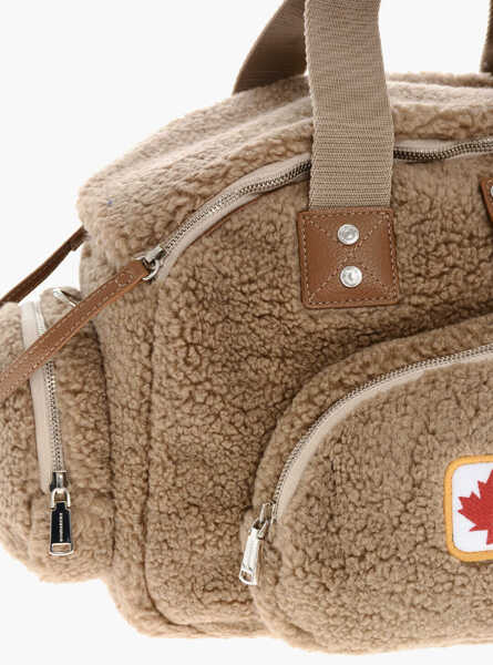 Genti de voiaj de mana DSQUARED2 Multi-Pocket Teddy Bag With Leather Details Brown Barbati (BM 19262600) 4