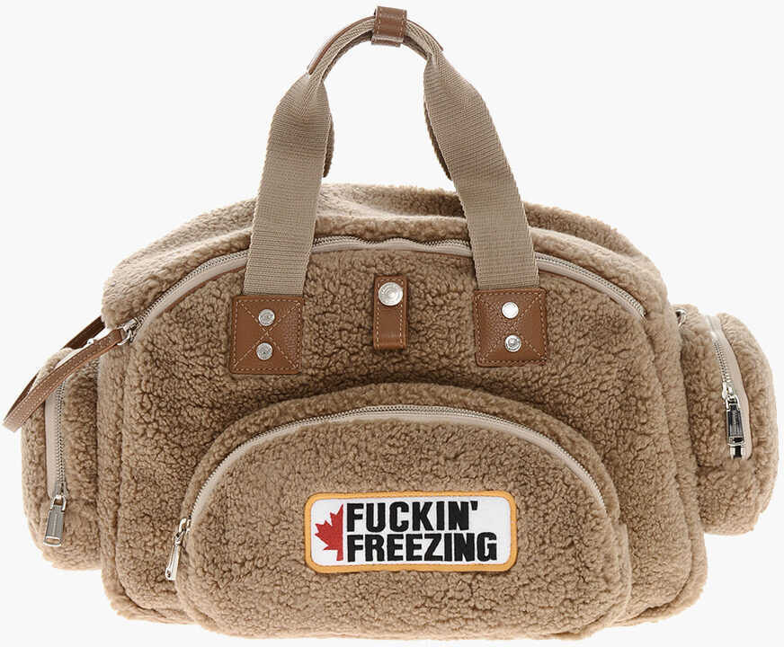 Genti de voiaj de mana DSQUARED2 Multi-Pocket Teddy Bag With Leather Details Brown Barbati (BM 19262600) 1