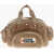 DSQUARED2 Multi-Pocket Teddy Bag With Leather Details Brown