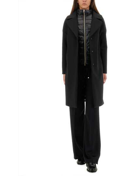 Paltoane Herno Wool Coat With Technical Bib BLACK Femei (BM 19262615) 2