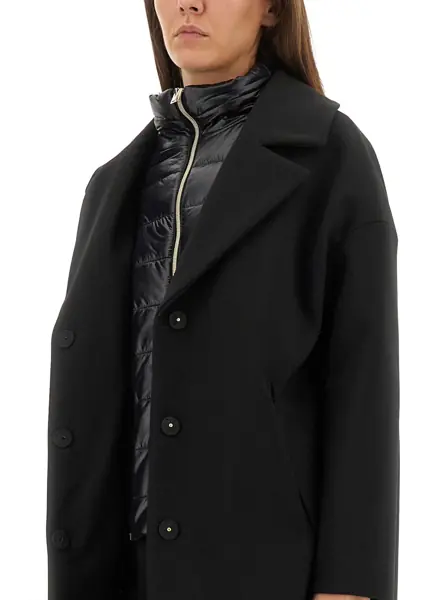 Paltoane Herno Wool Coat With Technical Bib BLACK Femei (BM 19262615) 4