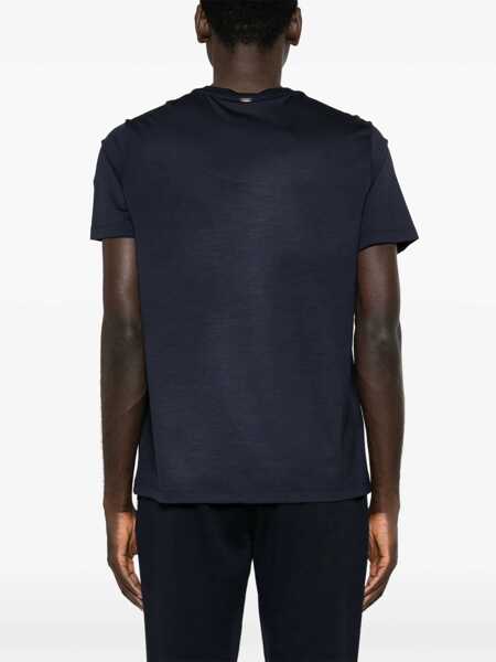 Tricouri Herno Wool T-Shirt BLUE Barbati (BM 19262690) 4