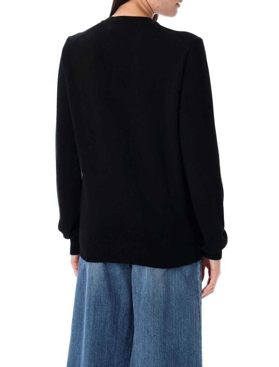 Cardigane Comme des Garons Comme Des Garons Play Wool Cardigan With Red Heart Black Femei (BM 19263900) 2