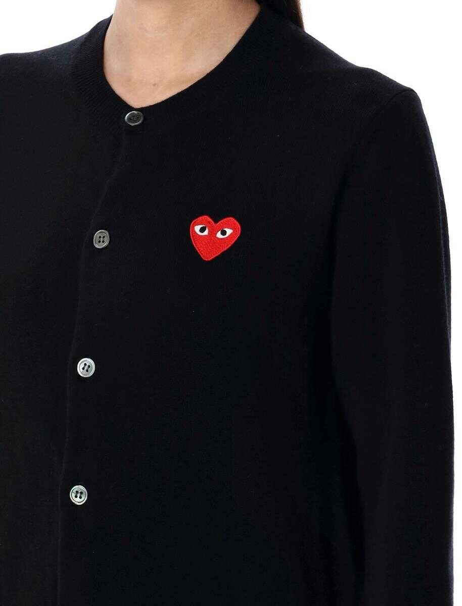 Cardigane Comme des Garons Comme Des Garons Play Wool Cardigan With Red Heart Black Femei (BM 19263900) 3