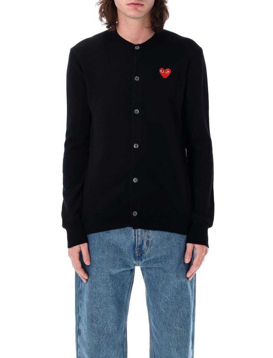 Cardigane Comme des Garons Comme Des Garons Play Wool Cardigan With Red Heart Black Femei (BM 19263900) 4