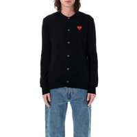 Pulovere Comme des Garçons Dama - Cardigane Comme des Garons Comme Des Garons Play Wool Cardigan With Red Heart Black Femei (BM 19263900) - B-mall.ro