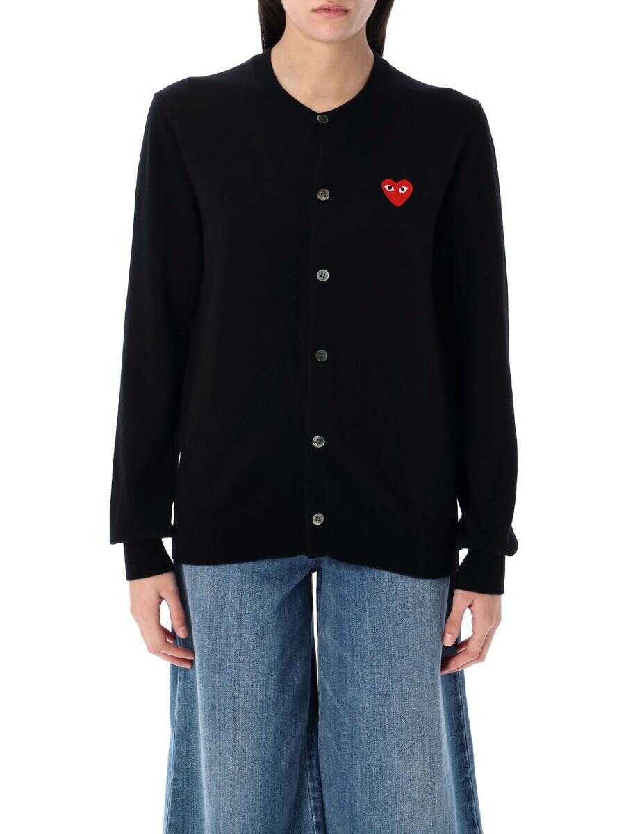 Cardigane Comme des Garons Comme Des Garons Play Wool Cardigan With Red Heart Black Femei (BM 19263900) 1