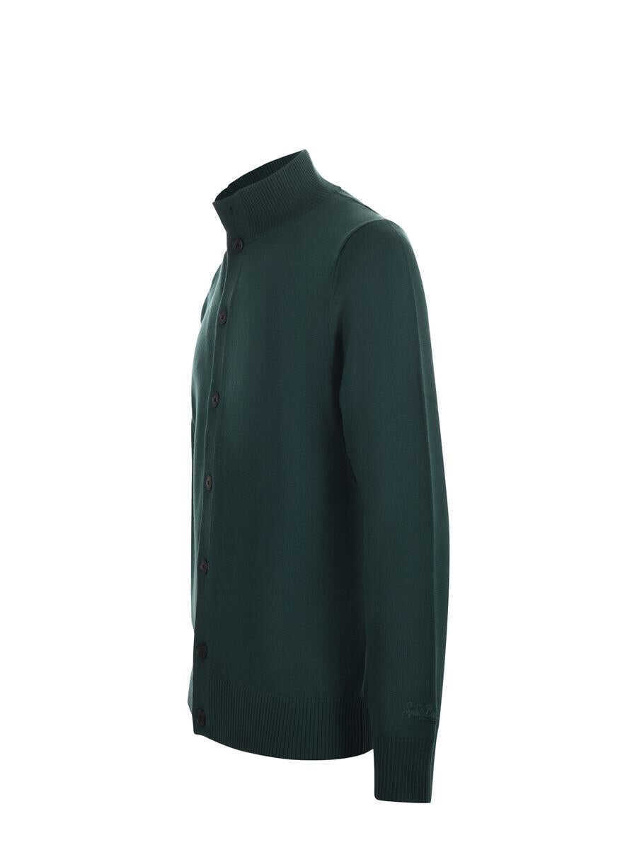 Cardigane Mc2 Saint Barth MC2 Saint Barth  Merino Wool Cardigan VERDE INGLESE Barbati (BM 19263978) 2