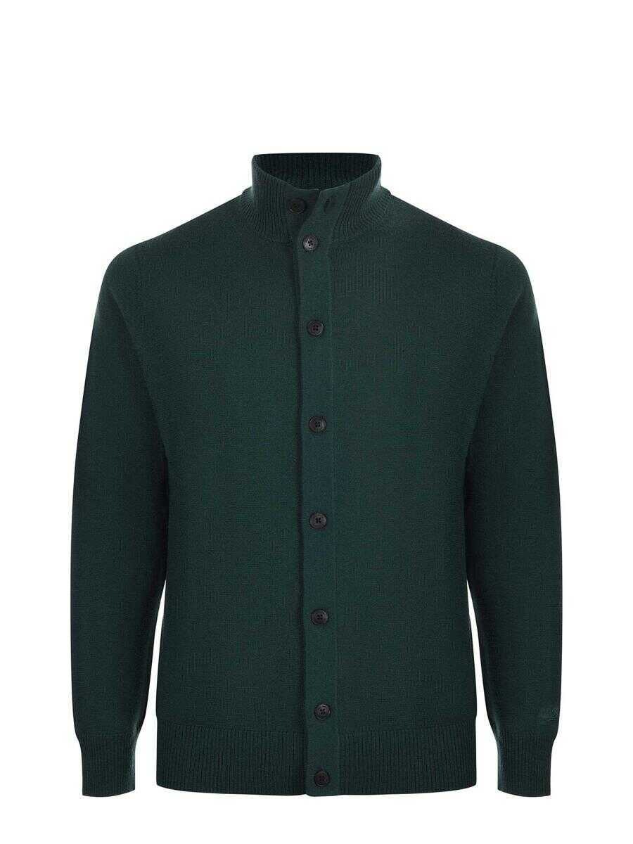 Cardigane Mc2 Saint Barth MC2 Saint Barth  Merino Wool Cardigan VERDE INGLESE Barbati (BM 19263978) 1