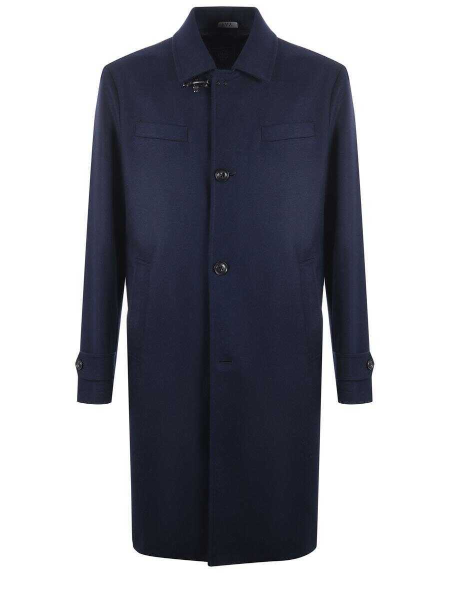 Paltoane Fay Fay  Wool And Cashmere Coat BLUE Barbati (BM 19264083) 1