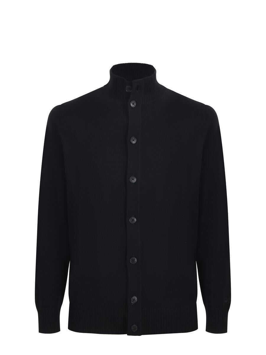 Cardigane Mc2 Saint Barth MC2 Saint Barth  Merino Wool Cardigan Black Barbati (BM 19264281) 1