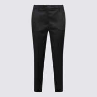 Pantaloni casual Incotex Black Virgin Wool Pants Femei