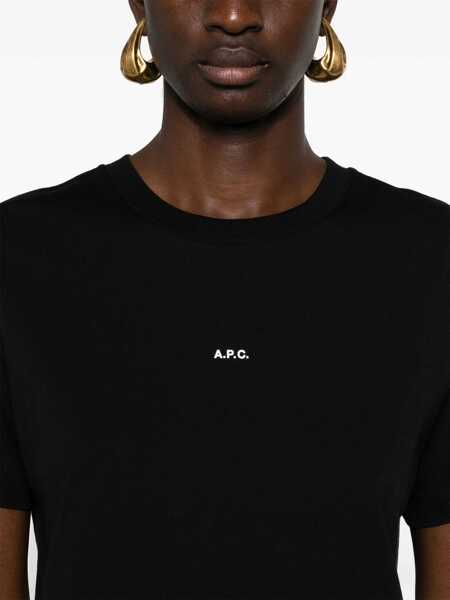 Tricouri A.P.C. A.P.C. Cotton Crew-Neck T-Shirt Black Femei (BM 19264449) 5