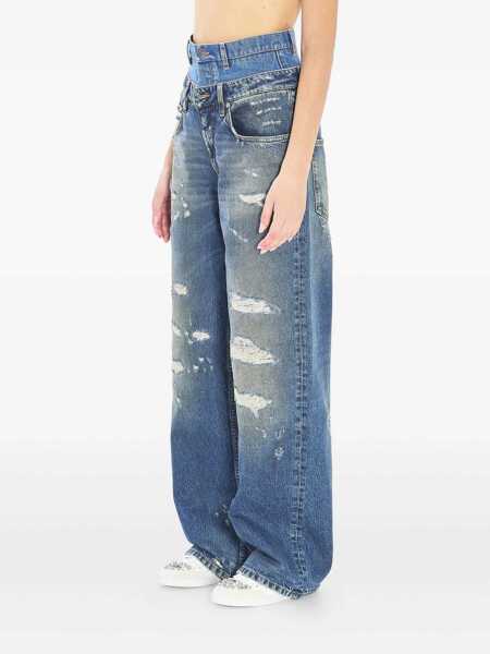 Pantaloni casual Dolce & Gabbana Dolce & Gabbana Double-Waisted Jeans BLUE Femei (BM 19264896) 3