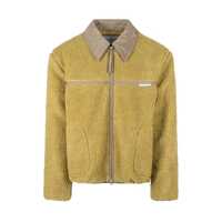 Geci AMI Paris Ami Yellow Shearling Jacket With Contrast Collar Barbati