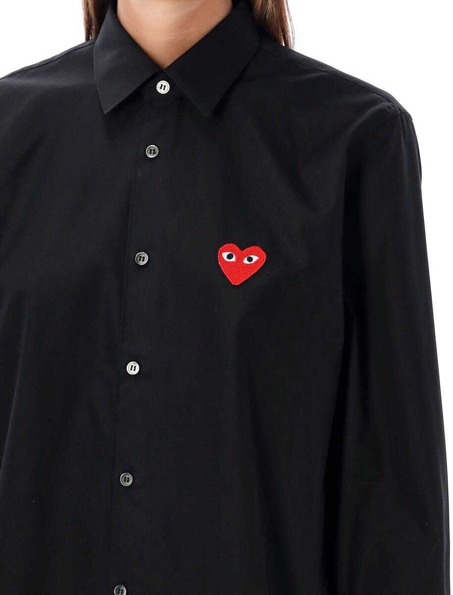 Camasi Comme des Garons Comme Des Garons Play Red Heart Patch Shirt BLACK RED Femei (BM 19265058) 3