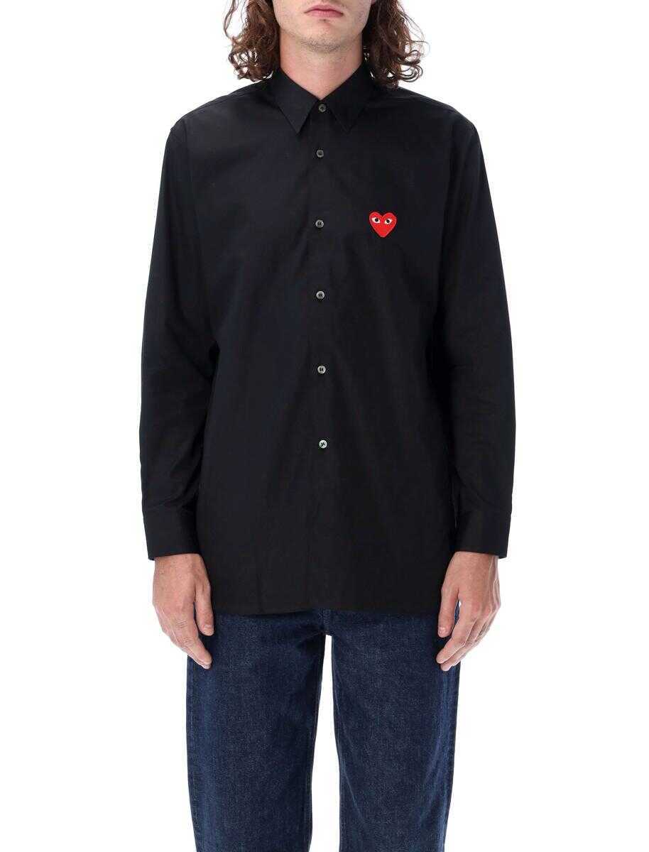 Camasi Comme des Garons Comme Des Garons Play Red Heart Patch Shirt BLACK RED Femei (BM 19265058) 4