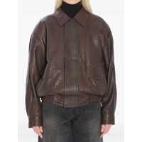 Bomber jacket Balloon Lambskin Leather Bomber Jacket Femei