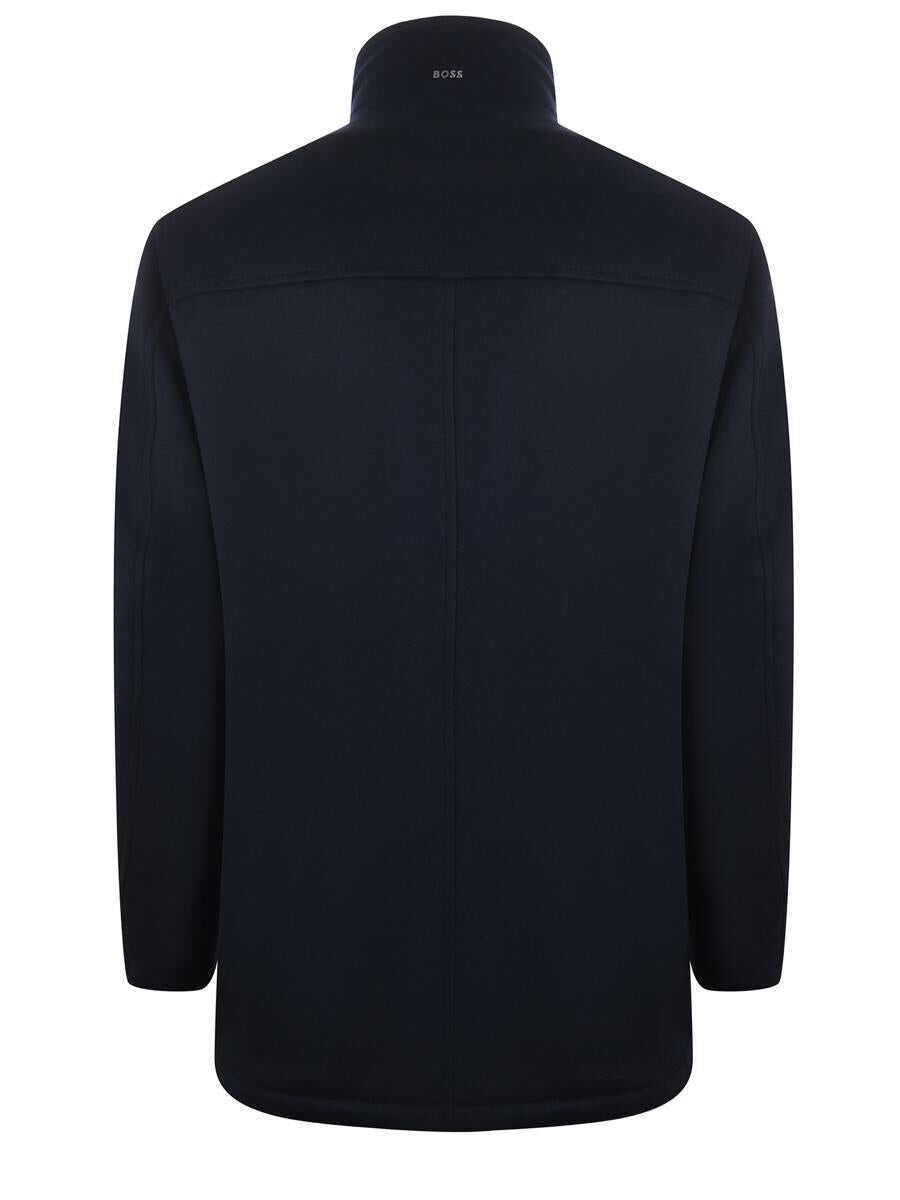 Paltoane Hugo Boss Boss  Wool And Cashmere Blend Coat BLUE Barbati (BM 19265484) 4