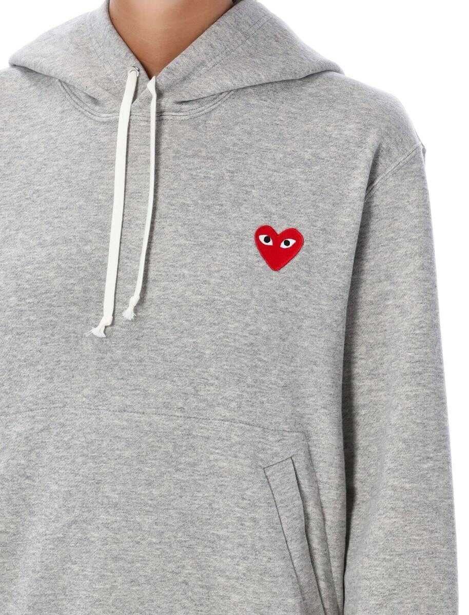 Bluze de trening Comme des Garons Comme Des Garons Play Red Heart Patch Hoodie GREY Femei (BM 19265937) 3
