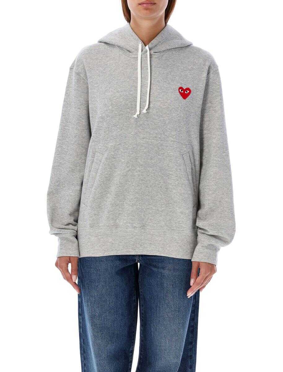Bluze de trening Comme des Garons Comme Des Garons Play Red Heart Patch Hoodie GREY Femei (BM 19265937) 1