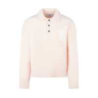 Pulovere AMI Paris Ami Pink Sweater With Heart Logo And Collar Barbati